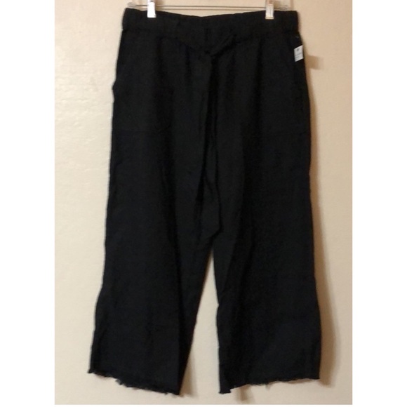 CASLON LINEN BLEND RAW HEM TIE WAIST CROP PANTS 💕IN STORES💕 - Picture 2 of 3